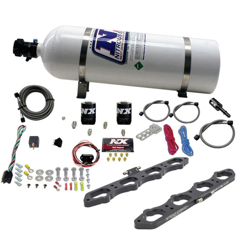 Nitrous Express Ford Coyote 5.0L V8 Nitrous Wet Port Plate Kit w/15lb Bottle, product view 1