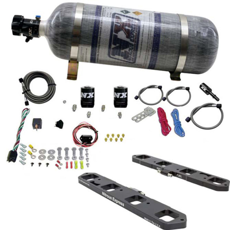 Nitrous Express Chrysler/Dodge 5.7L/6.1/L6.4L Hemi Direct Port Plate System w/12lb Bottle, product view 1
