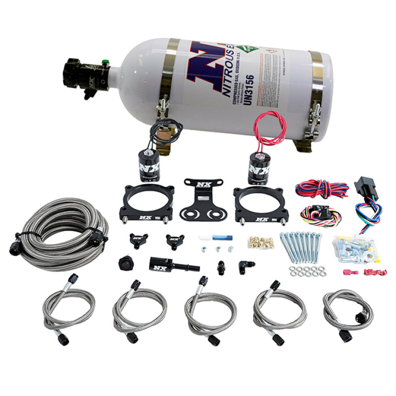 Nitrous Express 2024+ Ford Mustang 5.0L Dual Throttle Body Plate System w/10lb Bottle, product view 1