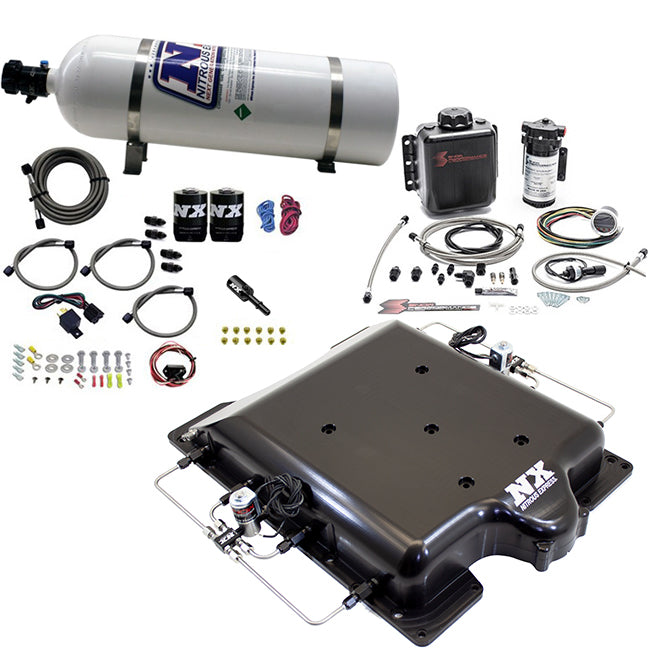 Nitrous Express 15lb Bottle Dodge Hellcat Supercharger Lid Nitrous/Water Injection Kit (100-400HP), product view 1