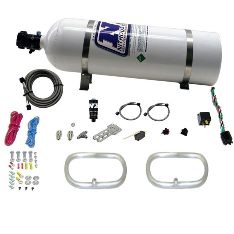 Nitrous Express Dual Ntercooler Ring System (2 - 6 x 6 Rings) w/15lb Bottle, product view 1