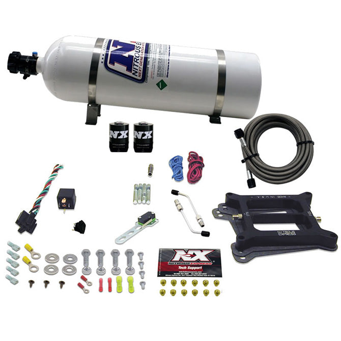 Nitrous Express 4150 4-BBL/Gasoline Nitrous Kit (50-300HP) w/15lb Bottle, product view 2