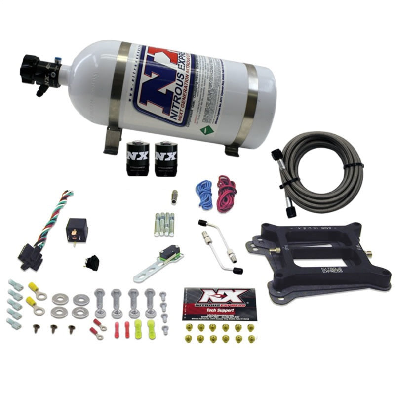 Nitrous Express 4150 4-BBL/Alcohol Nitrous Kit (50-300HP) w/10lb Bottle, product view 1