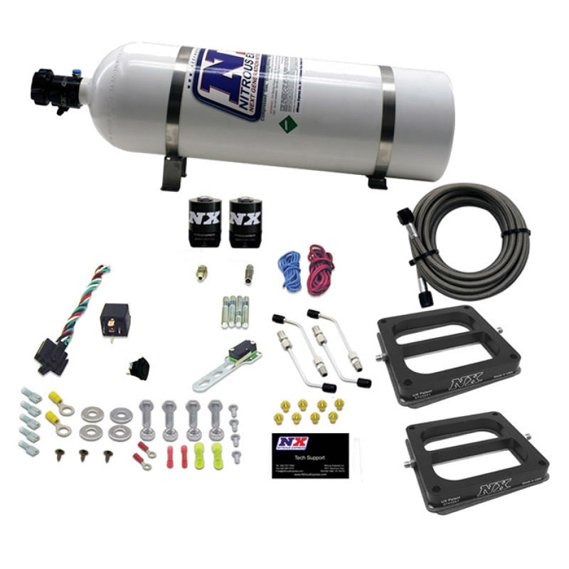 Nitrous Express Dual/Dominator/Gasoline Nitrous Kit (50-300HP) w/15lb Bottle, product view 1