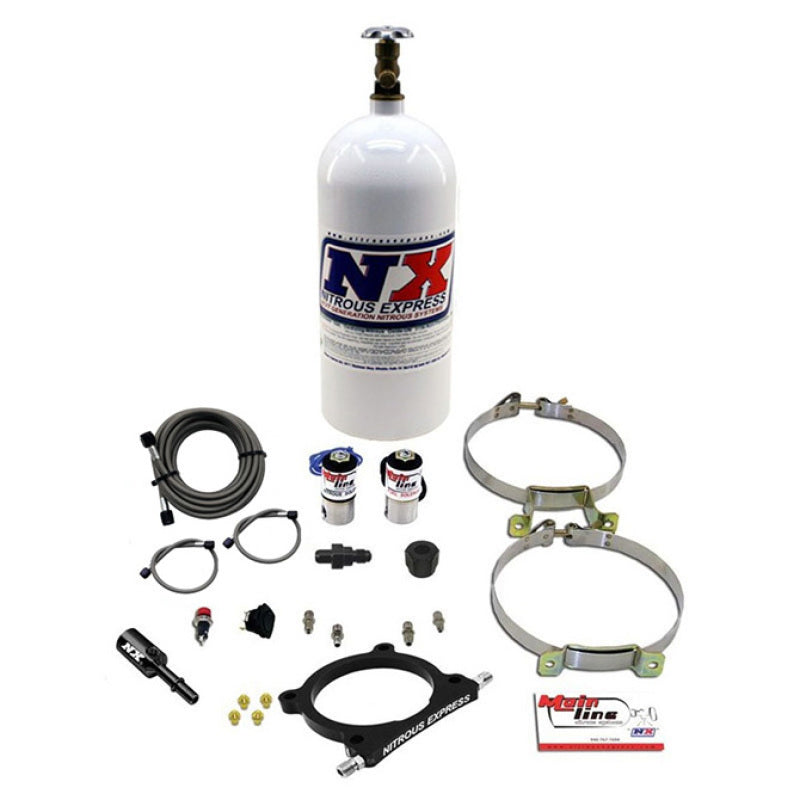 Nitrous Express 11-17 Ford Mustang GT Coyote 5.0L Mainline EFI Nitrous Plate Kit w/10lb Bottle, product view 1