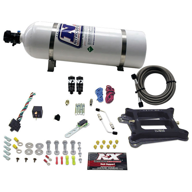 Nitrous Express 4150 Hitman Plus 4-BBL Nitrous Kit (50-200HP) w/15lb Bottle, product view 4