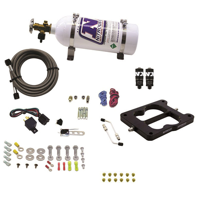 Nitrous Express Q-Jet/Holley Spread Bore Hitman Nitrous Kit (100-150-200HP) w/5lb Bottle, product view 4