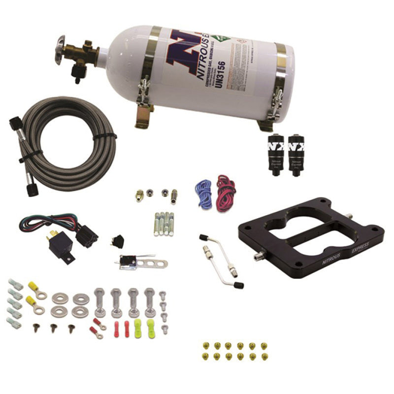 Nitrous Express Q-Jet/Holley Spread Bore Hitman Nitrous Kit (100-150-200HP) w/10lb Bottle, product view 2