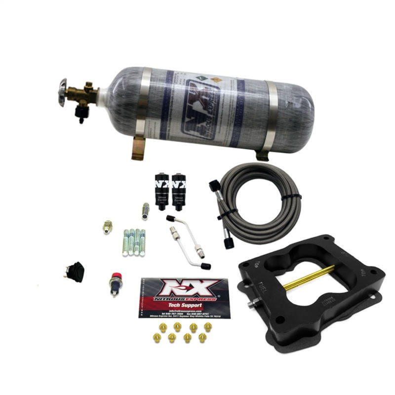 Nitrous Express Q-Jet/Holley Spread Bore Hitman Nitrous Kit (100-150-200HP) w/Composite Bottle, product view 2