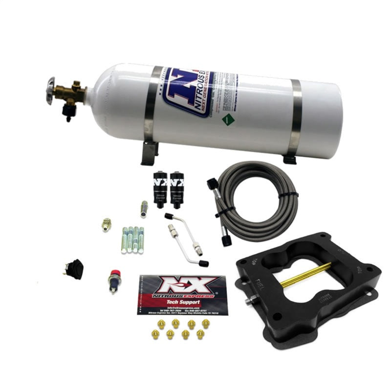 Nitrous Express Q-Jet/Holley Spread Bore Hitman Nitrous Kit (100-150-200HP) w/15lb Bottle, product view 1