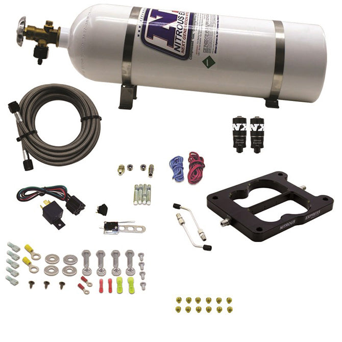 Nitrous Express Q-Jet/Holley Spread Bore Hitman Nitrous Kit (100-150-200HP) w/15lb Bottle, product view 5