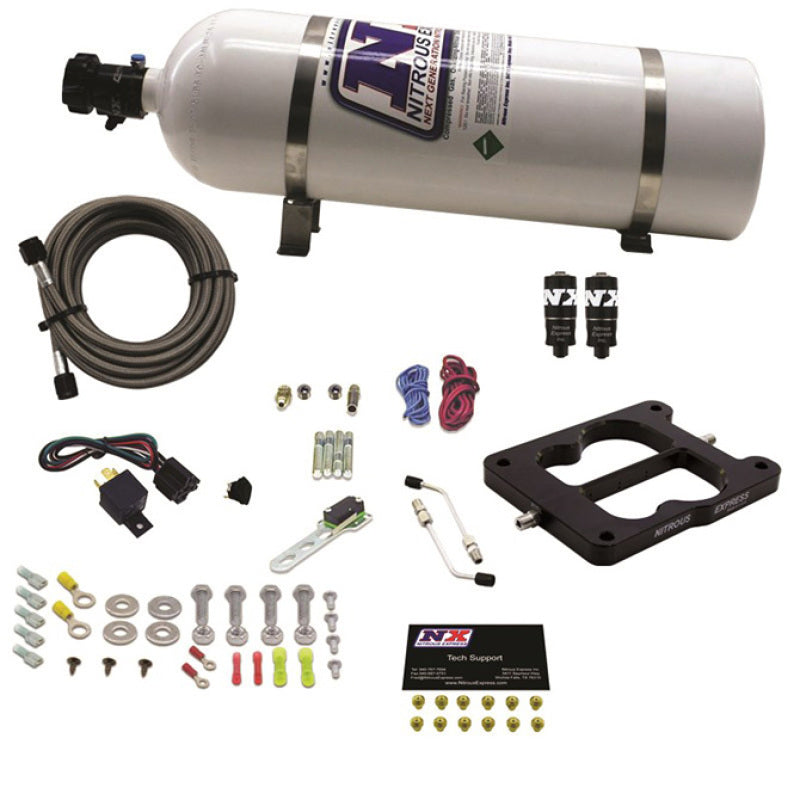 Nitrous Express Q-Jet/Holley Spread Bore Hitman Plus Nitrous Kit (50-200HP) w/15lb Bottle, product view 3