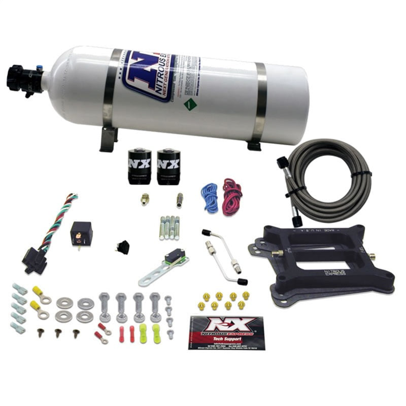 Nitrous Express 4150 4-BBL/Alcohol Nitrous Kit (100-500HP) w/15lb Bottle, product view 2
