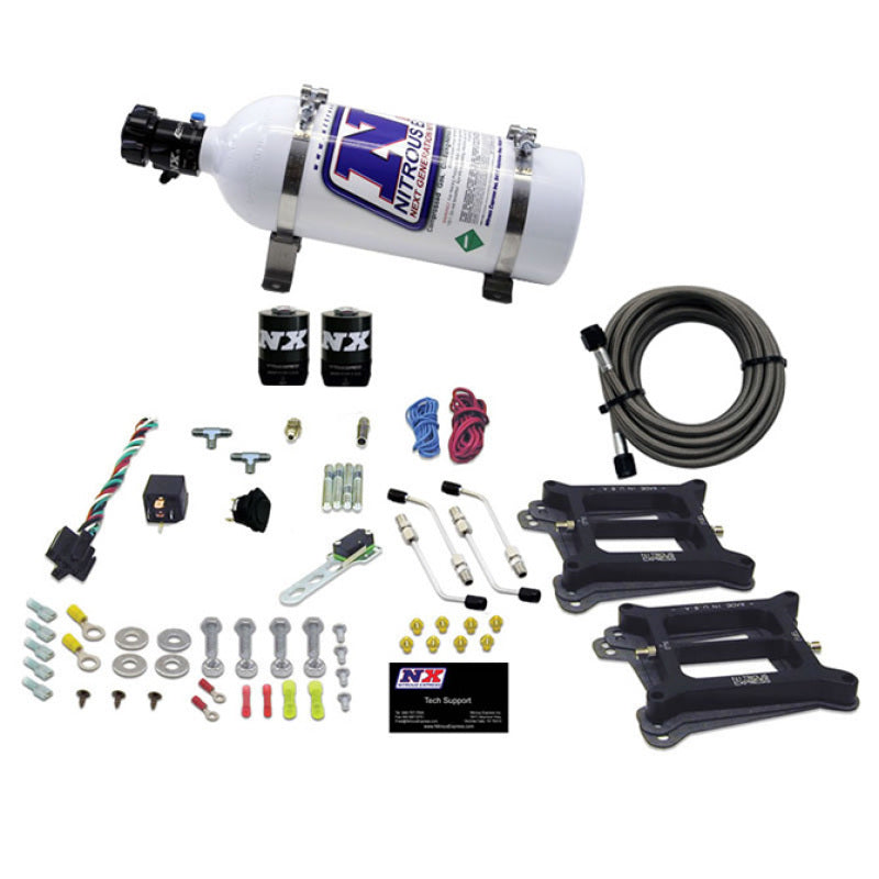 Nitrous Express Dual Holley/Gasoline Nitrous Kit (100-500HP) w/5lb Bottle, product view 3