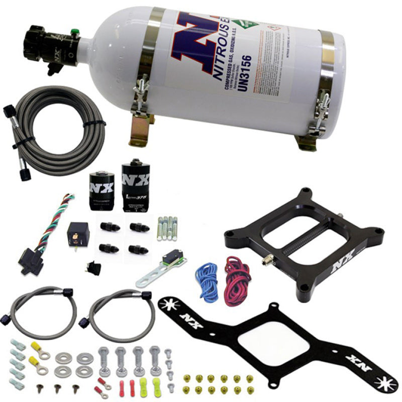 Nitrous Express 4150 RNC Conventional Nitrous Plate Kit w/.375in Solenoid w/10lb Bottle, product view 2