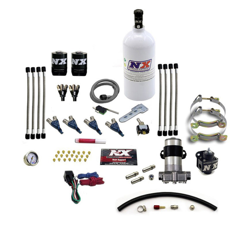 Nitrous Express 4 Cyl Piranha Nitrous Kit (Pro-Mod) w/2.5lb Bottle, product view 1