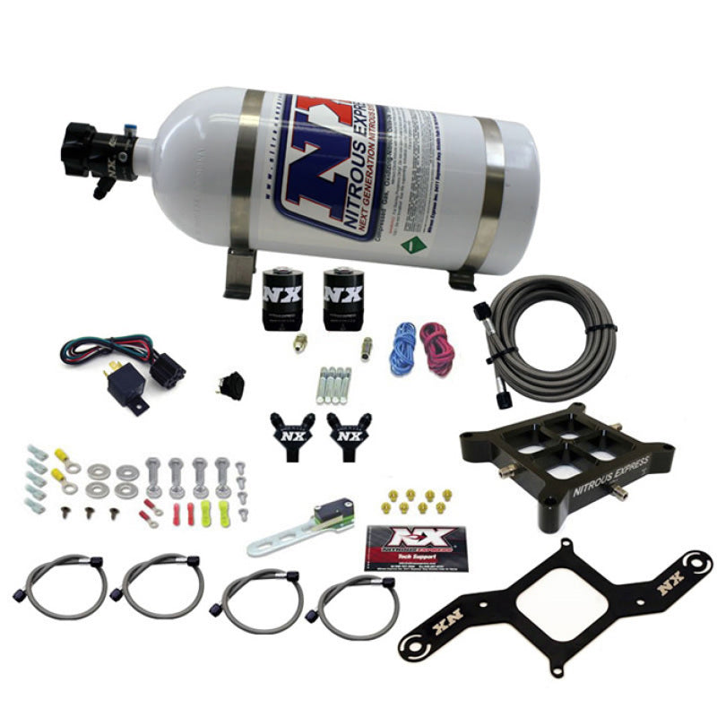 Nitrous Express 4150 Billet Crossbar Stage 6 Nitrous Kit (50-300HP) w/10lb Bottle, product view 3