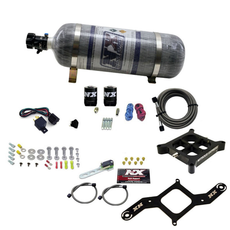Nitrous Express 4150 Single Entry Billet Crossbar Nitrous Plate Kit (50-300HP) w/Composite Bottle, product view 1