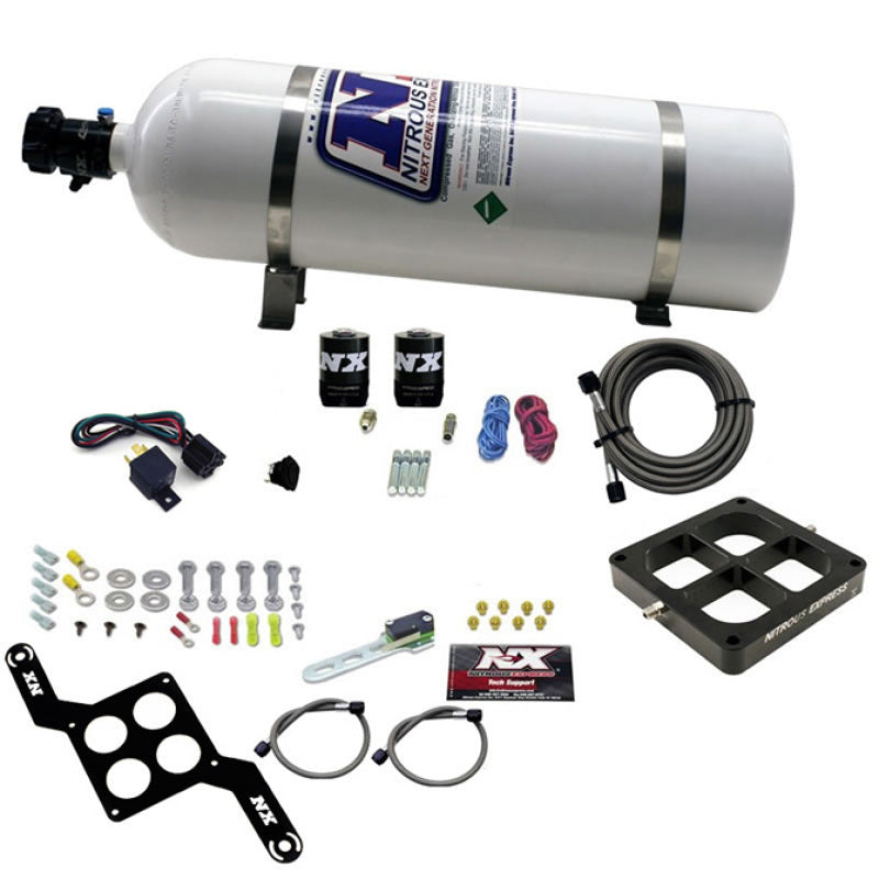 Nitrous Express Dominator Single Entry Billet Crossbar Stage 6 Nitrous Kit (50-300HP) w/15lb Bottle, product view 2