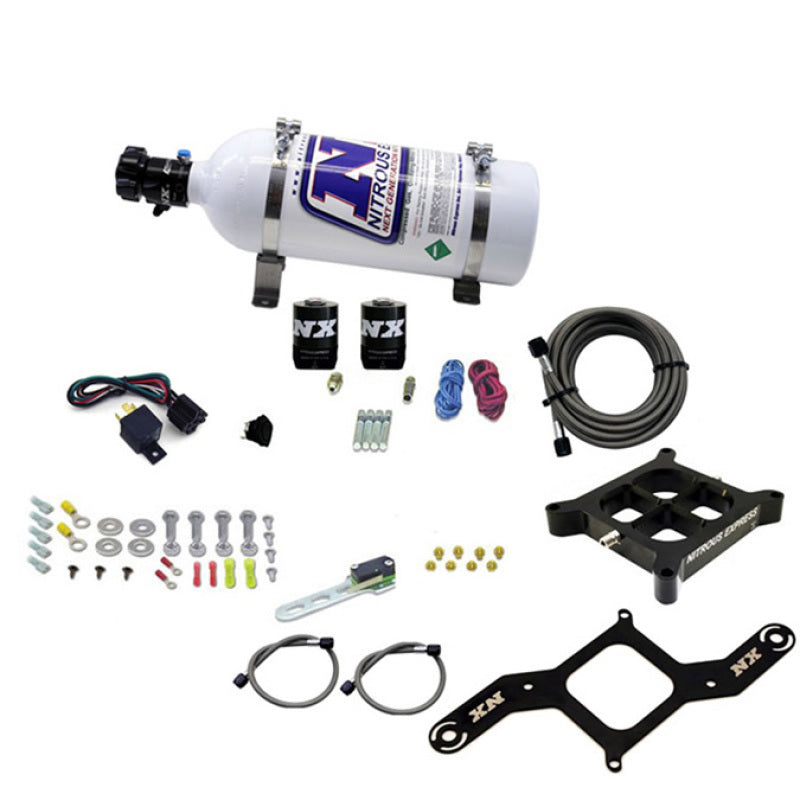 Nitrous Express 4150 Single Entry Crossbar Nitrous Plate Kit Pro-Power (100-500HP) w/5lb Bottle, product view 2