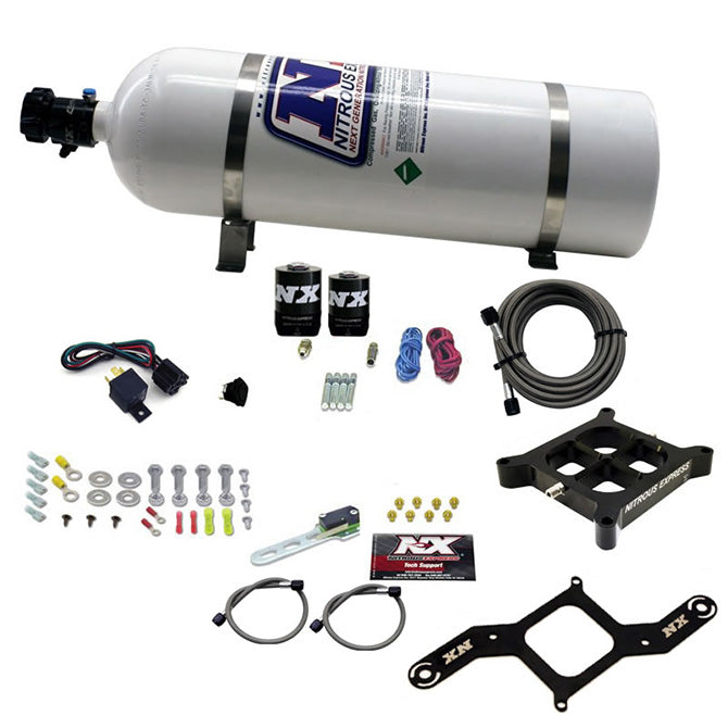 Nitrous Express 4150 Single Entry Crossbar Plate RNC Nitrous Kit (250-750HP) w/15lb Bottle, product view 5
