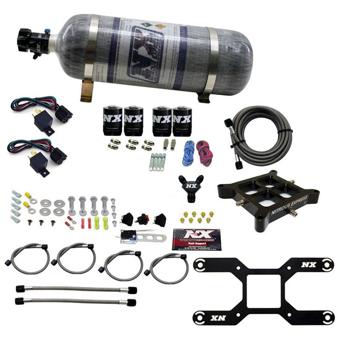 Nitrous Express 4150 Dual Stage Billet Crossbar Nitrous Kit (50-300 & 100-500HP) w/Composite Bottle, product view 5