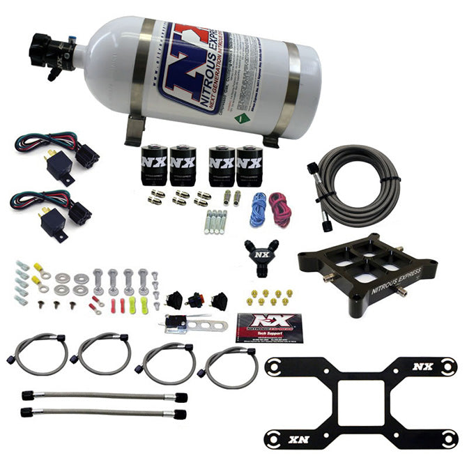 Nitrous Express Dry Quad Stage Billet Crossbar Plate System 100-2000hp (4150 Flange) w/10lb Bottle, product view 3