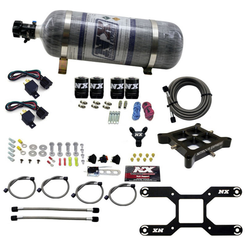 Nitrous Express Dry Quad Stage Billet Crossbar Plate System 100-2000hp (4150Flange) w/12lb Bottle, product view 1
