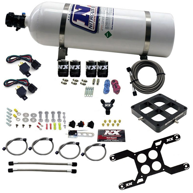 Nitrous Express Dry Quad Stage Billet Crossbar Plate System 100-2000hp (4500 Flange) w/15lb Bottle, product view 3