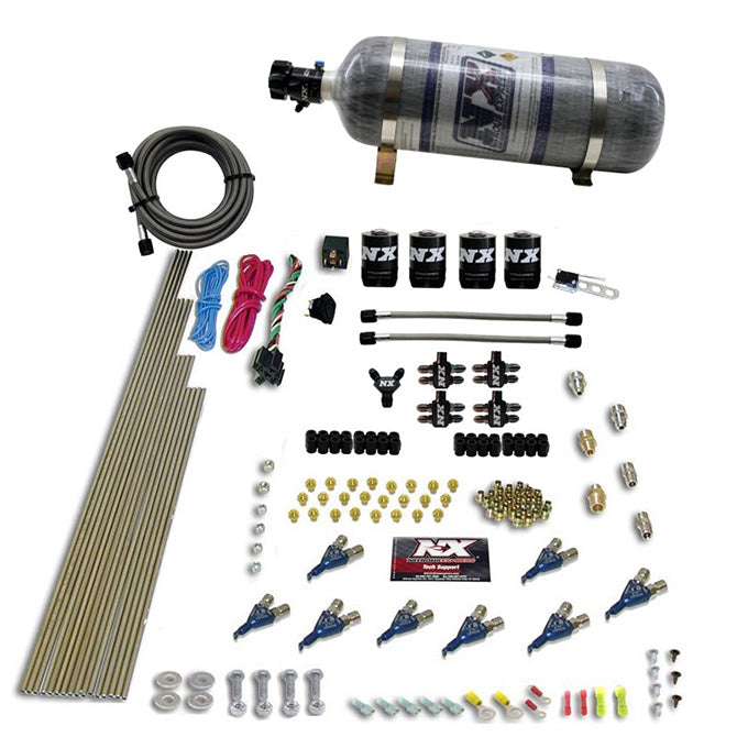 Nitrous Express 8 Cyl Piranha Direct Port 4 Solenoids Nitrous Kit (200-500HP EFI Jets) w/12lb Bottle, product view 5