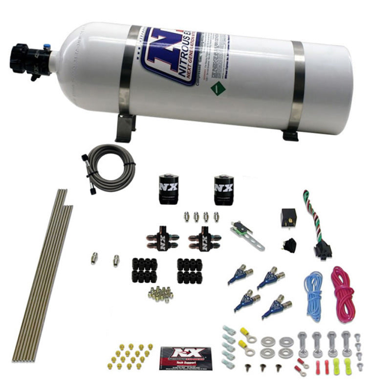 Nitrous Express 4 Cyl Gas Nitrous Kit (100-250HP) w/15lb Bottle, product view 1