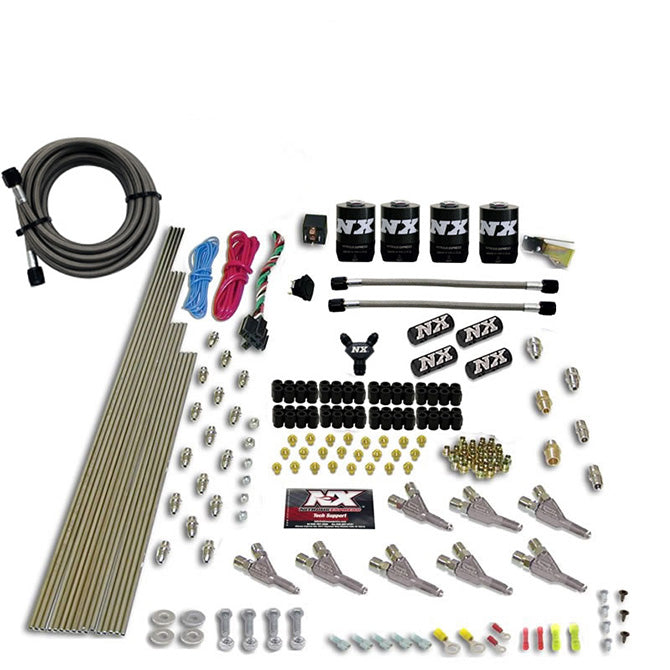 Nitrous Express Vortech Nozzle Nitrous Kit (200-500HP) Gas w/Dist Block & 4 Solenoids w/o Bottle, product view 5