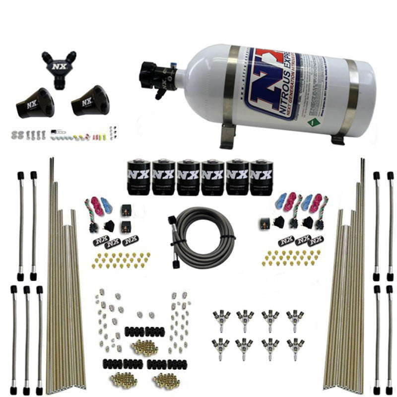 Nitrous Express 8 Cyl Triple-D Dry Direct Port 3 Stage Dry 6 Solenoids Nitrous Kit w/10lb Bottle, product view 1
