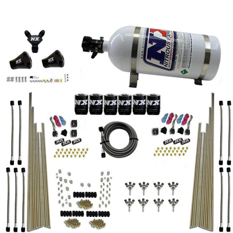 Nitrous Express 8 Cyl Triple-D Dry Direct Port 3 Stage Dry 6 Solenoids Nitrous Kit w/10lb Bottle, product view 2