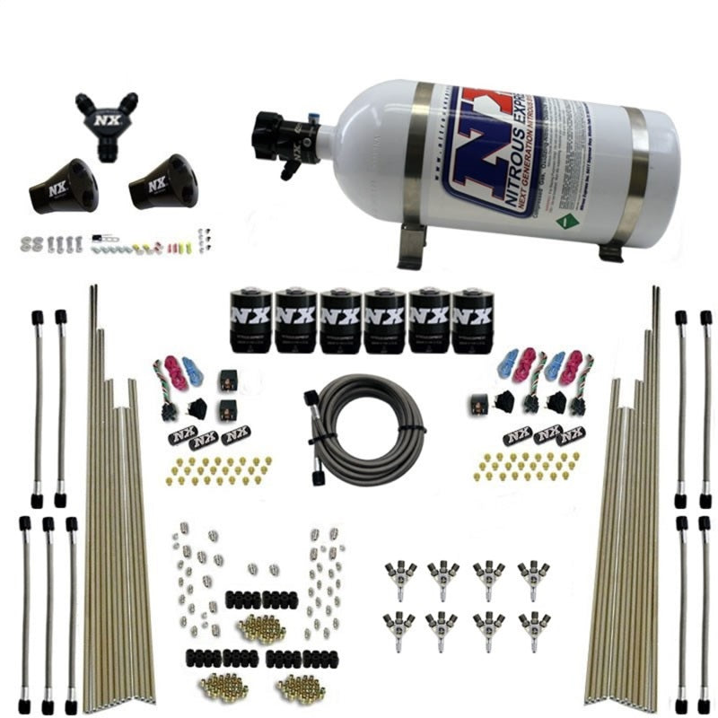 Nitrous Express 8 Cyl Triple-D Dry Direct Port 3 Stage Dry 6 Solenoids Nitrous Kit w/10lb Bottle, product view 3