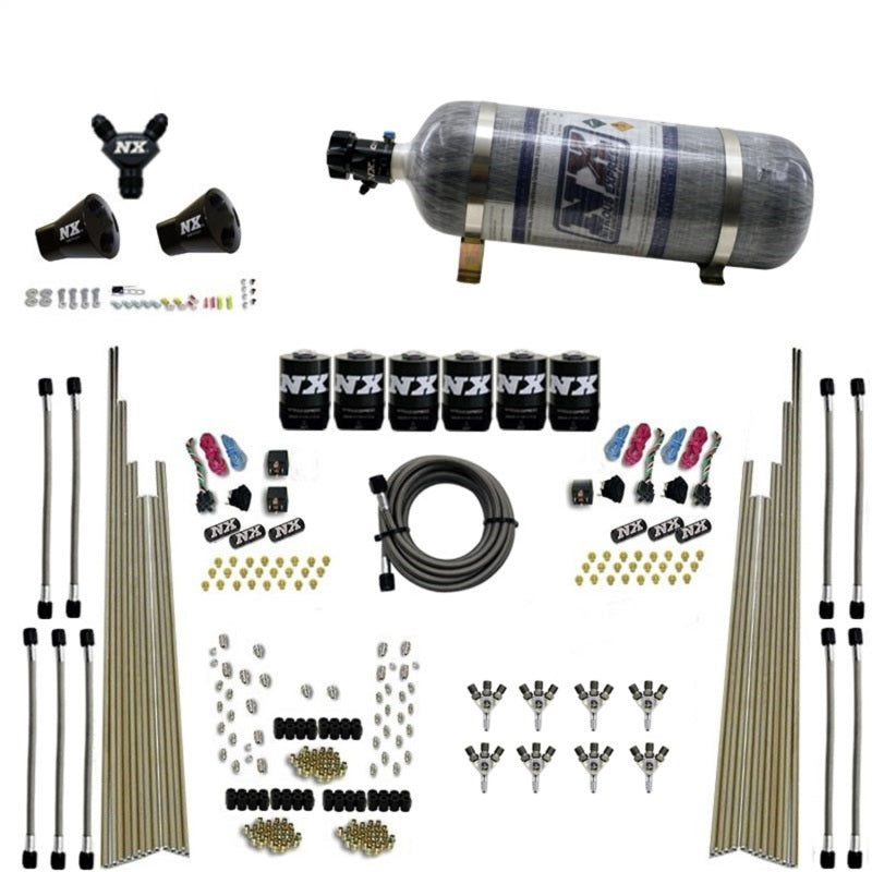 Nitrous Express 8 Cyl Triple-D Dry Direct Port 3 Stage Dry 6 Solenoids Nitrous Kit w/12lb Bottle, product view 3