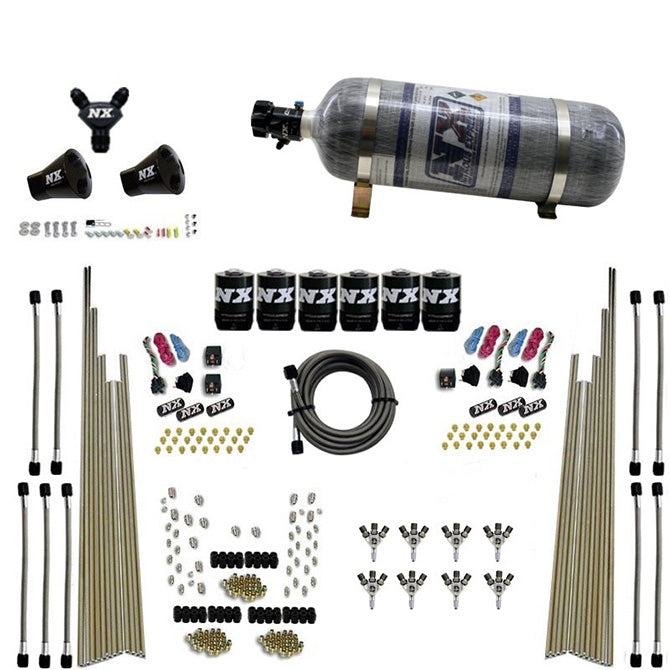 Nitrous Express 8 Cyl Triple-D Dry Direct Port 3 Stage Dry 6 Solenoids Nitrous Kit w/12lb Bottle, product view 5