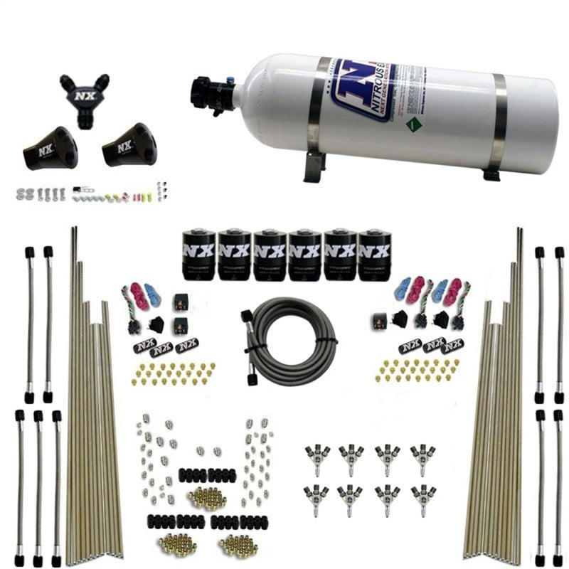 Nitrous Express 8 Cyl Triple-D Dry Direct Port 3 Stage Dry 6 Solenoids Nitrous Kit w/15lb Bottle, product view 3