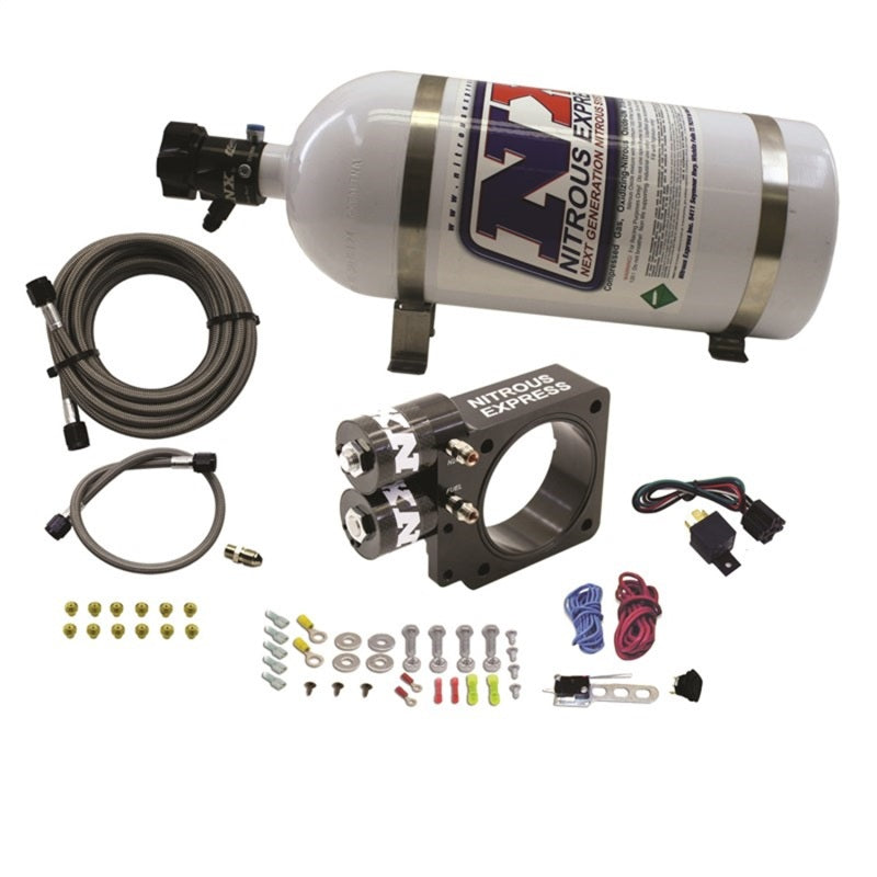 Nitrous Express 86-93 Ford Mustang GT 5.0L (Pushrod) Nitrous Plate Kit w/10lb Bottle - Black Ops Auto Works