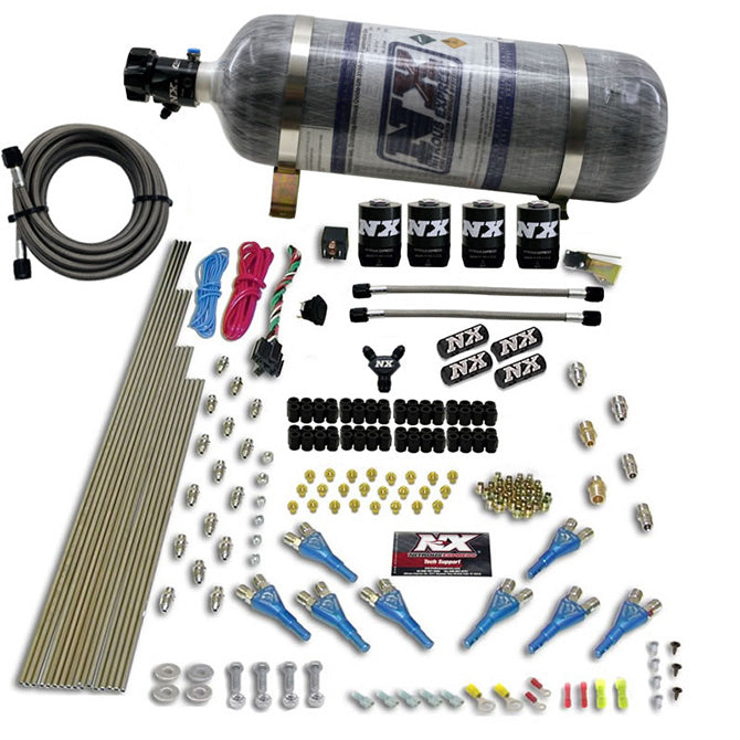 Nitrous Express 8 Cyl Shark Direct Port 4 Solenoids Nitrous Kit (200-600HP) w/Composite Bottle, product view 5