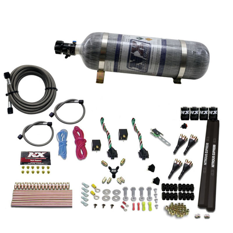 Nitrous Express 4 Cyl SX2 Nozzle Nitrous Kit (100-300HP x 2) w/Composite Bottle, product view 1