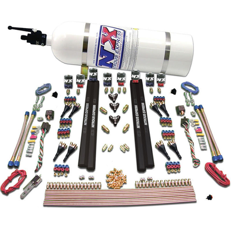 Nitrous Express SX2 Dual Stage/Alcohol 8 Solenoid Nitrous Kit (200-1200HP) w/Composite Bottle, product view 3