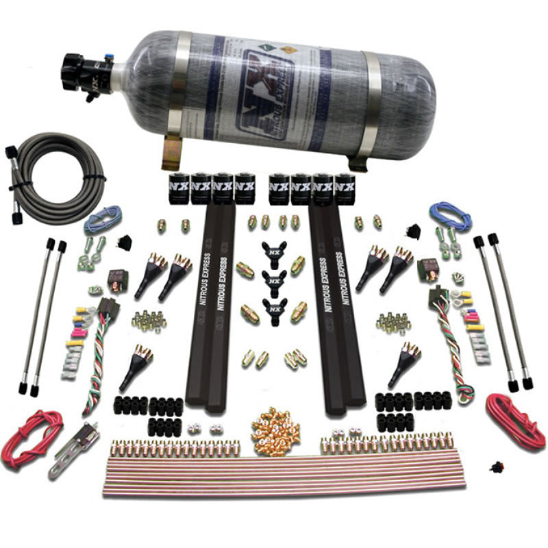 Nitrous Express 6 Cyl SX2 Dual Stage Nozzle Nitrous Kit w/12lb Bottle, product view 4