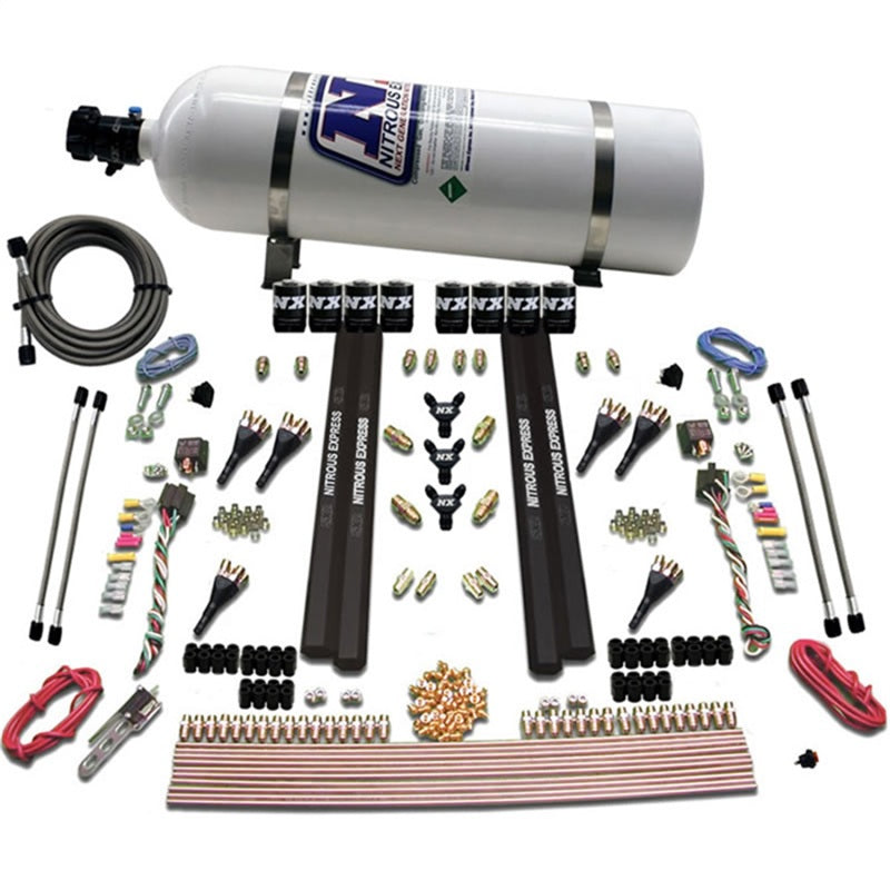 Nitrous Express 6 Cyl SX2 Dual Stage Nozzle Nitrous Kit w/15lb Bottle, product view 1