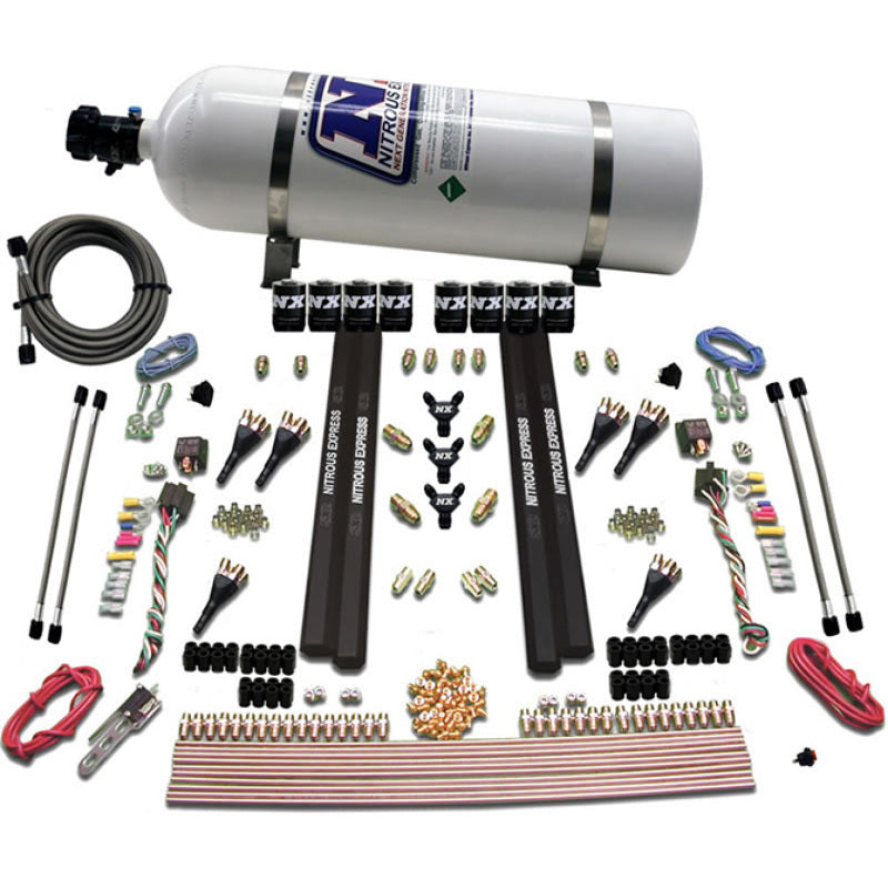 Nitrous Express 6 Cyl SX2 Dual Stage Nozzle Nitrous Kit w/15lb Bottle, product view 4