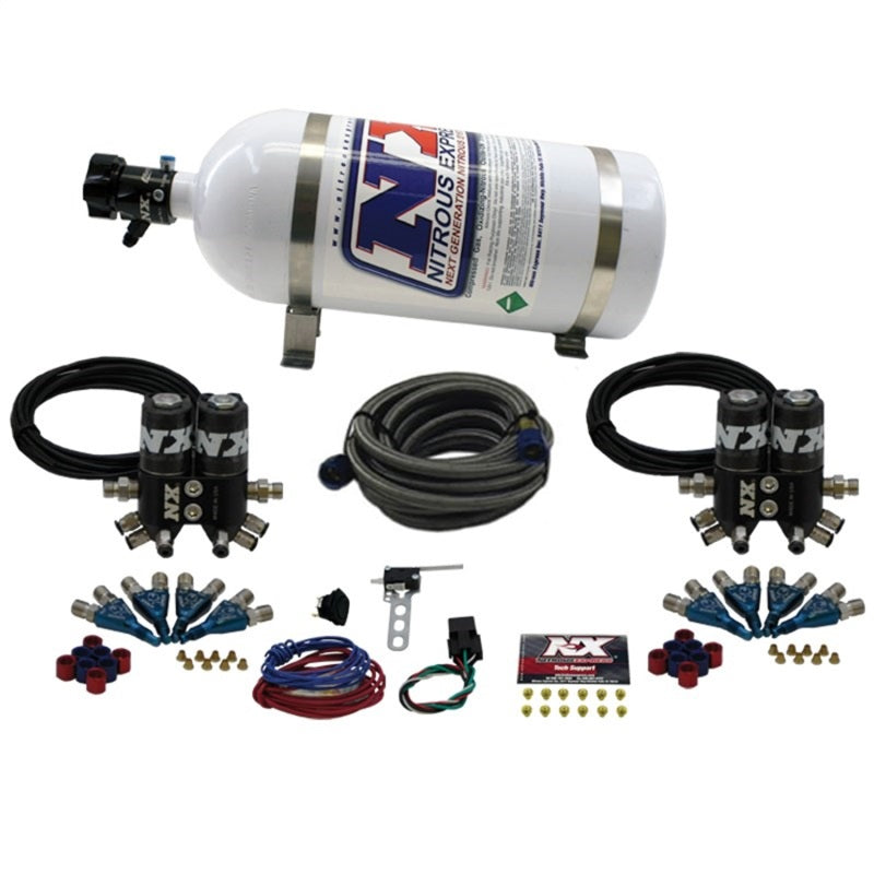 Nitrous Express Street Shark Gas 4 Solenoids Nitrous Kit (100-150-250HP) w/10lb Bottle, product view 2