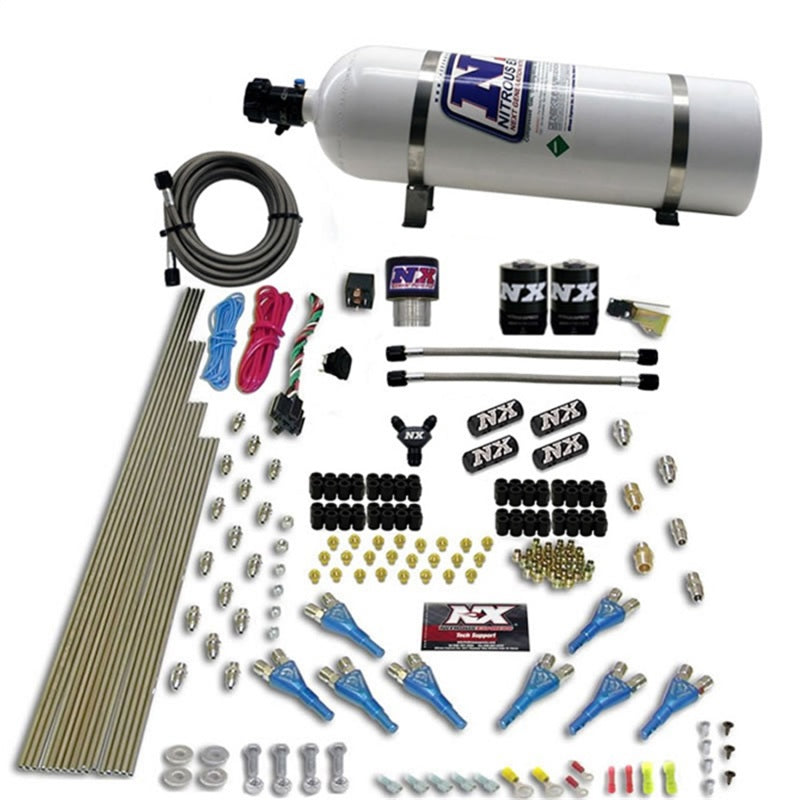 Nitrous Express Pro-Shk/Gas (200-600HP) 2 Fuel 1 Supershark Solenoid Nitrous Kit w/15lb Bottle, product view 1
