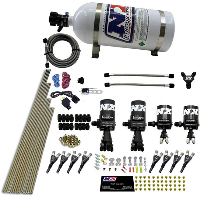 Nitrous Express 8 Cyl Shark Direct Port 4 Solenoids Nitrous Kit (200-600HP) w/10lb Bottle, product view 5