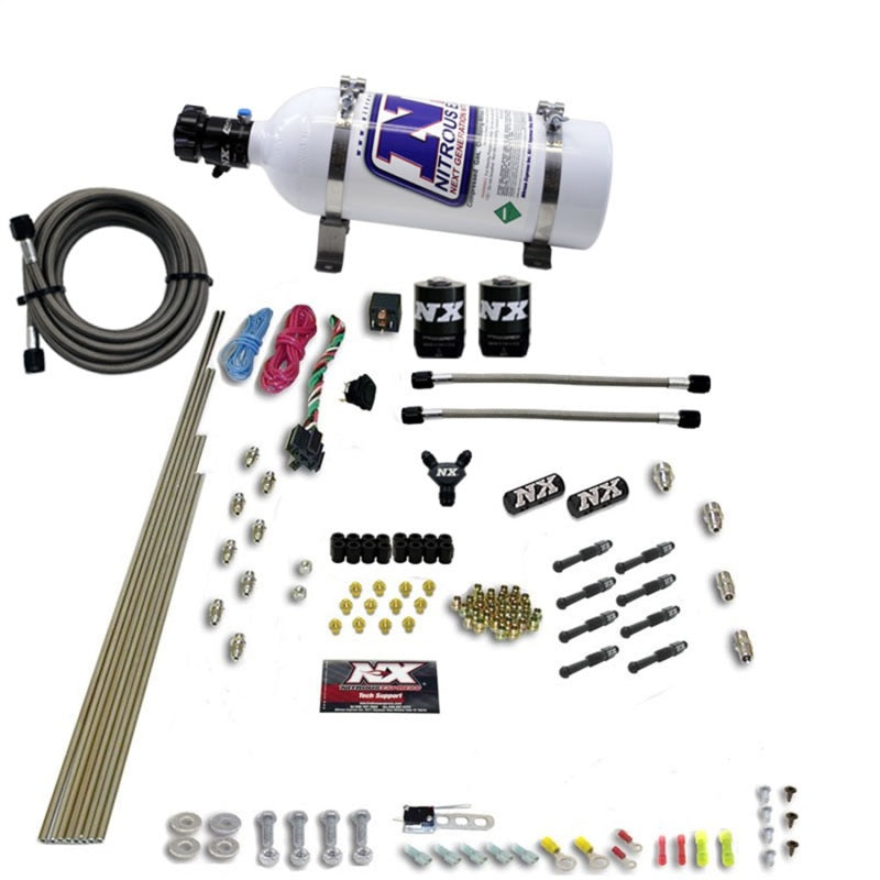 Nitrous Express 8 Cyl Dry Direct Port 2 Solenoids Nitrous Kit (200-600HP) w/5lb Bottle, product view 1