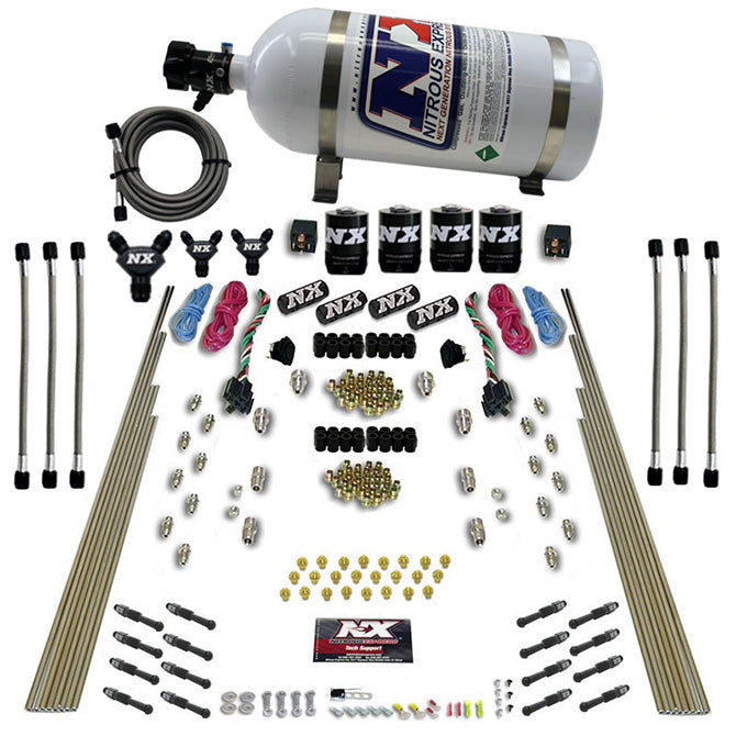 Nitrous Express 8 Cyl Dry Direct Port Dual Stage 4 Solenoids Nitrous Kit (200-600HP) w/10lb Bottle, product view 5
